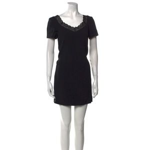 Sézane, black v-neck mini dress, size 8